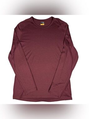 Icebreaker Merino 200 Oasis Long Sleeve Thermal Top Mens XL Maroon Wool Base